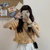 Süßes Blusenhemd mit Rüschen und Knöpfen